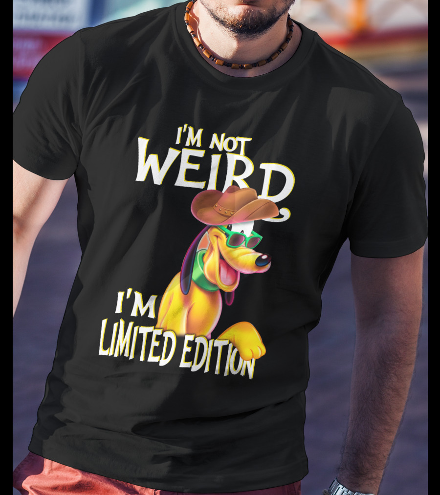 I'm Not Weird I'm Pluto Wearing Cowboy Hat And Sunglasses T-Shirt