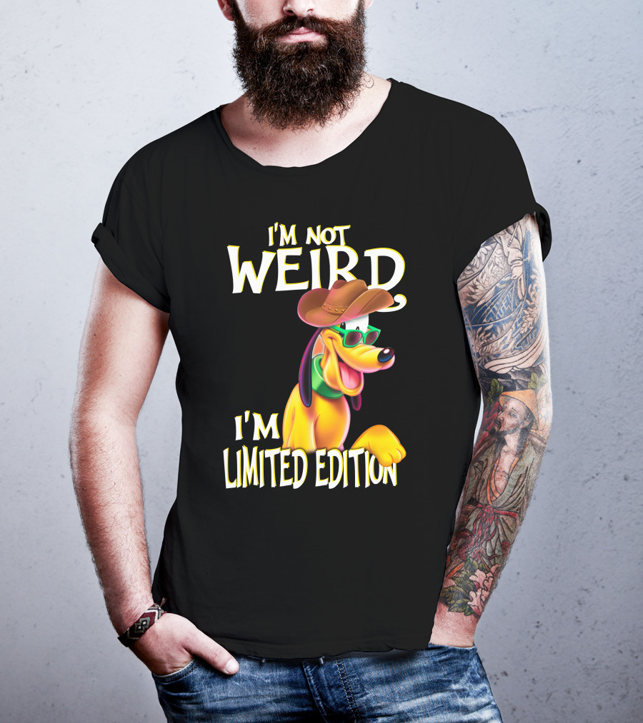 I'm Not Weird I'm Pluto Wearing Cowboy Hat And Sunglasses T-Shirt