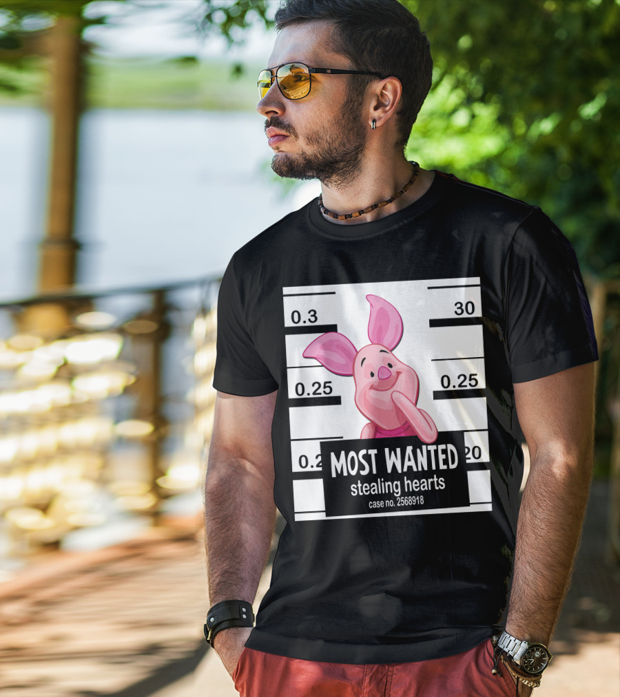 Most Wanted Piglet Stealing Hearts Mugshot Case No. 2568918 T-Shirt