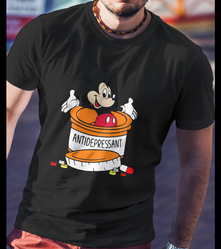 Mickey Antidepressant Pills Bottle T-Shirt