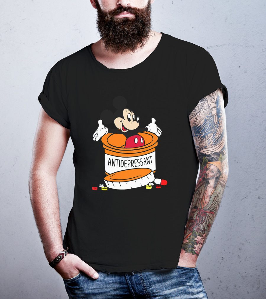 Mickey Antidepressant Pills Bottle T-Shirt
