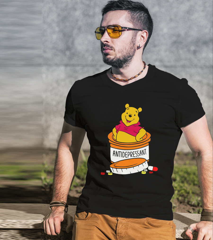 Pooh Antidepressant Jar With Pills T-Shirt
