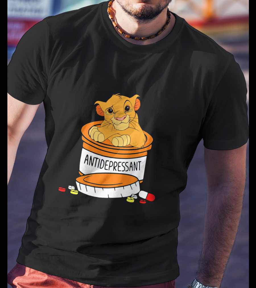 Simba Antidepressant Prescription Cartoon Pills T-Shirt