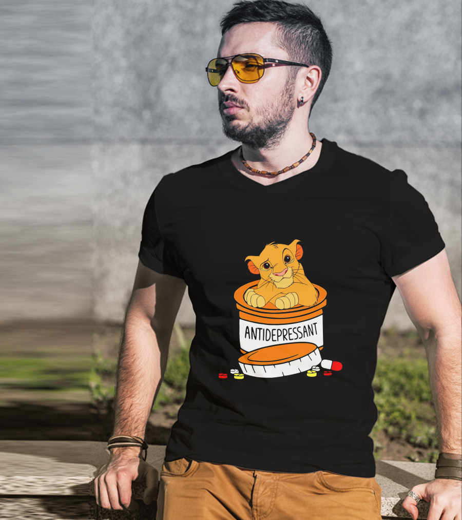 Simba Antidepressant Prescription Cartoon Pills T-Shirt