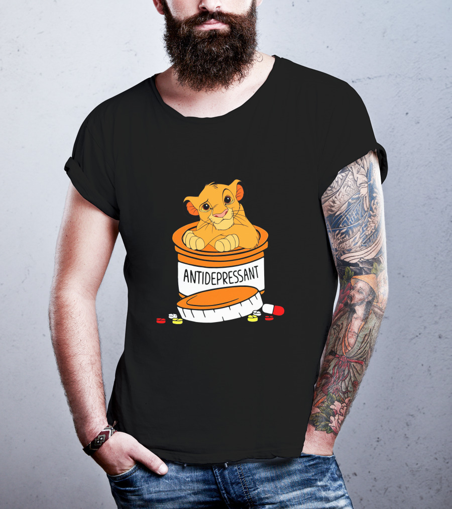 Simba Antidepressant Prescription Cartoon Pills T-Shirt