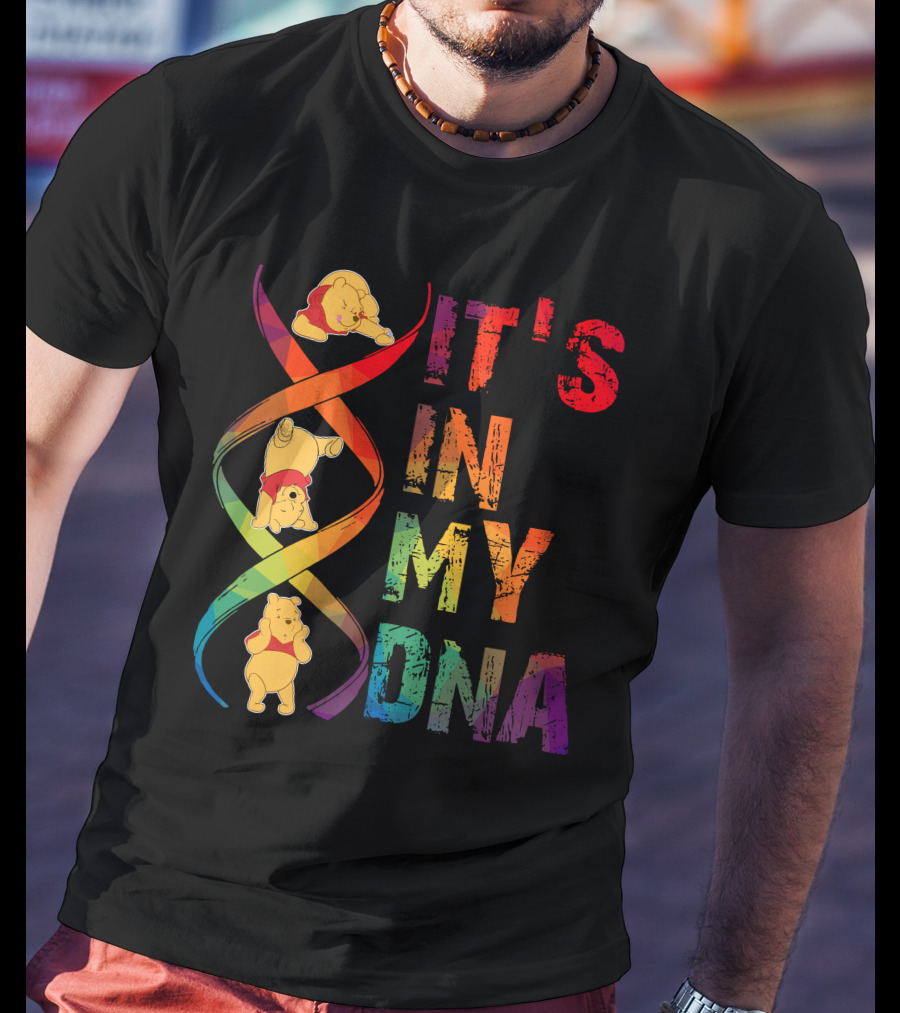 Winnie The Pooh It's In My Dna Rainbow T-Shirt