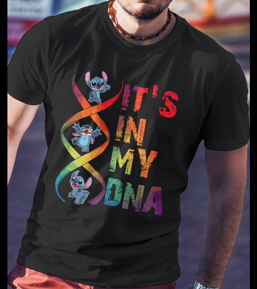 Stitch It's In My Dna Rainbow Dna Helix T-Shirt