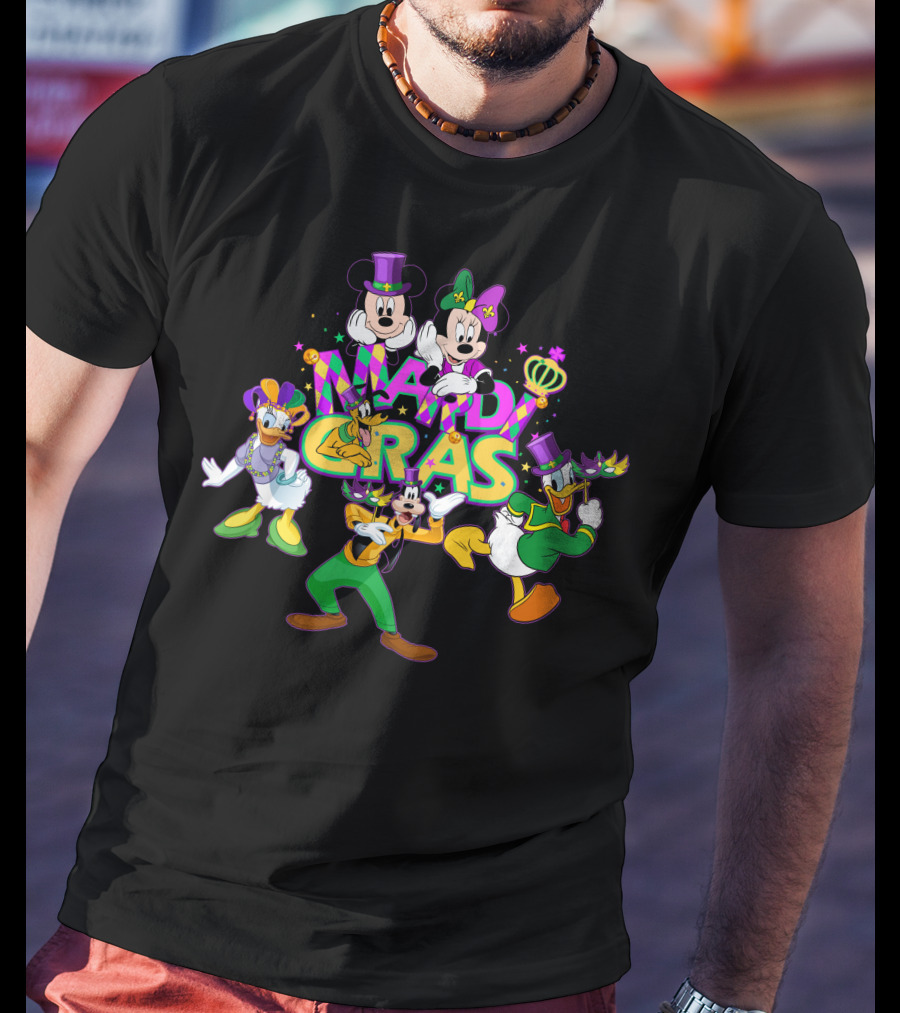 Mardi Gras Mickey Minnie Donald Daisy Goofy T-Shirt