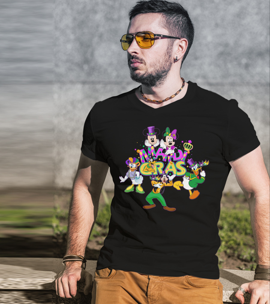 Mardi Gras Mickey Minnie Donald Daisy Goofy T-Shirt