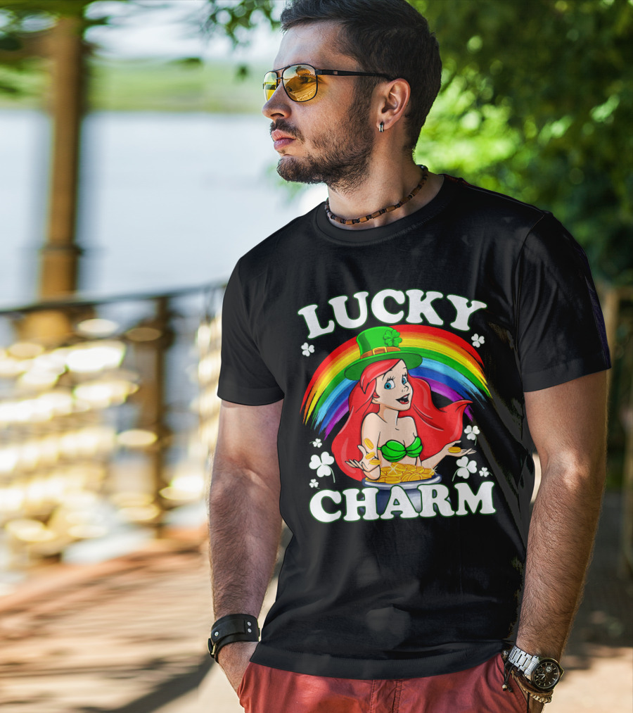 Lucky Charm Rainbow Ariel Pot Of Gold T-Shirt