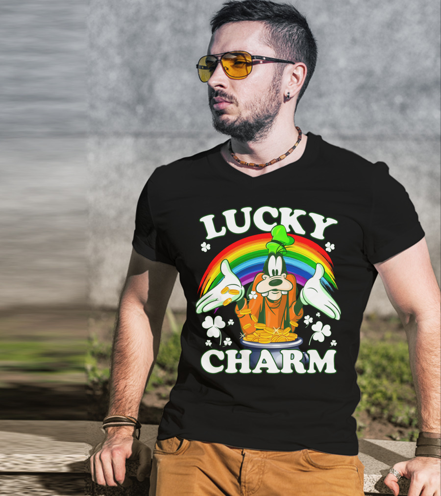 Lucky Charm Goofy Rainbow Pot Of Gold T-Shirt