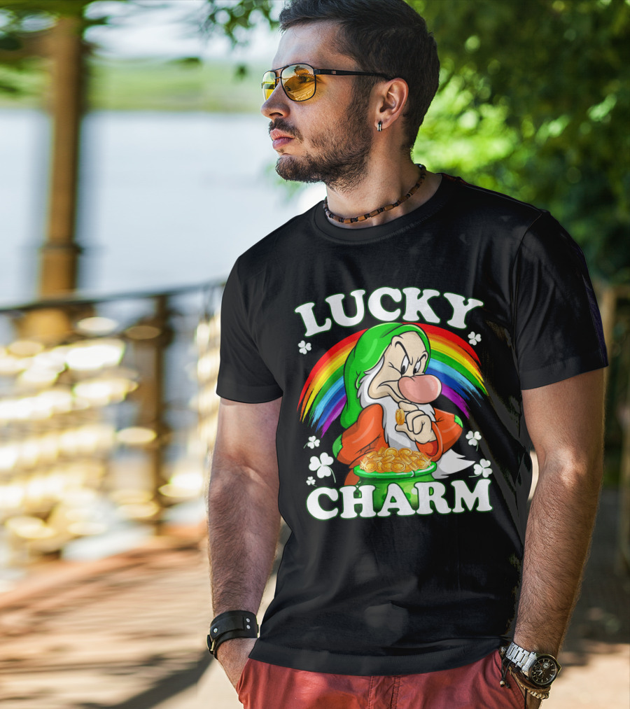 Lucky Charm Grumpy Dwarf Rainbow Treasure T-Shirt