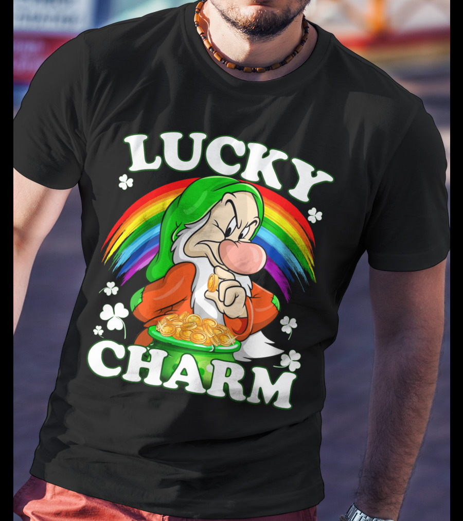 Lucky Charm Grumpy Dwarf Rainbow Treasure T-Shirt