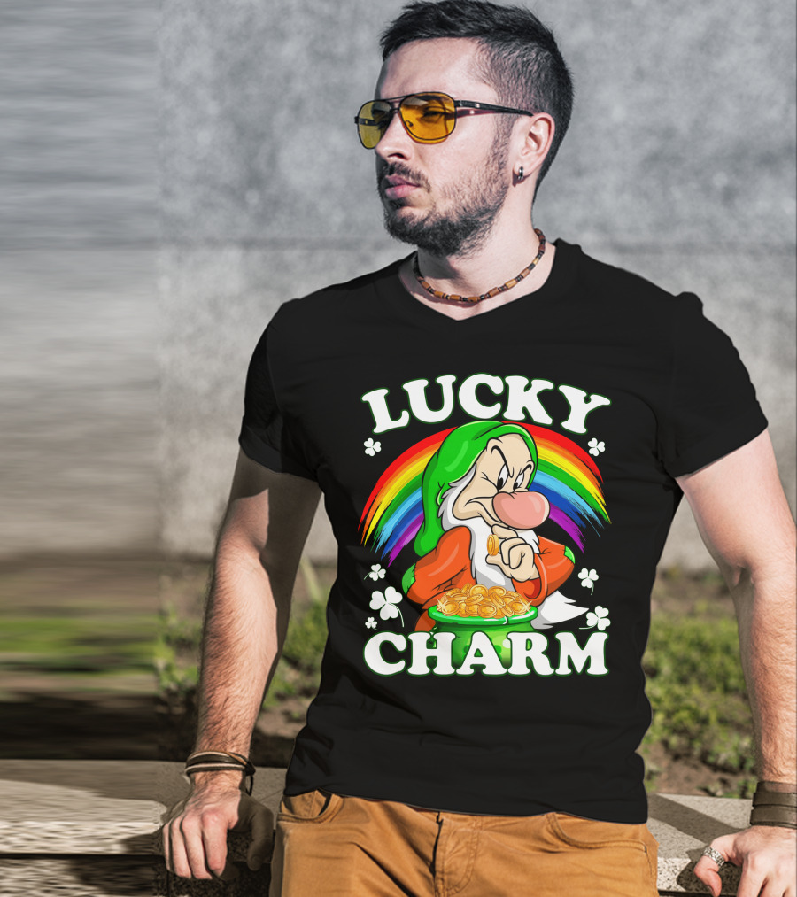 Lucky Charm Grumpy Dwarf Rainbow Treasure T-Shirt
