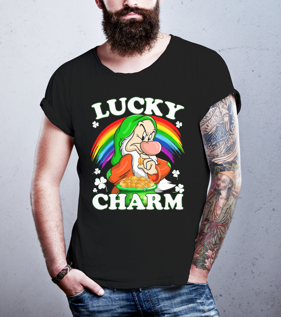 Lucky Charm Grumpy Dwarf Rainbow Treasure T-Shirt
