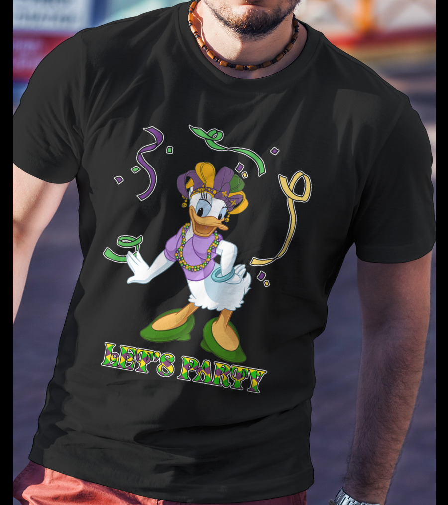 Daisy Duck Mardi Gras Celebration Let's Party T-Shirt