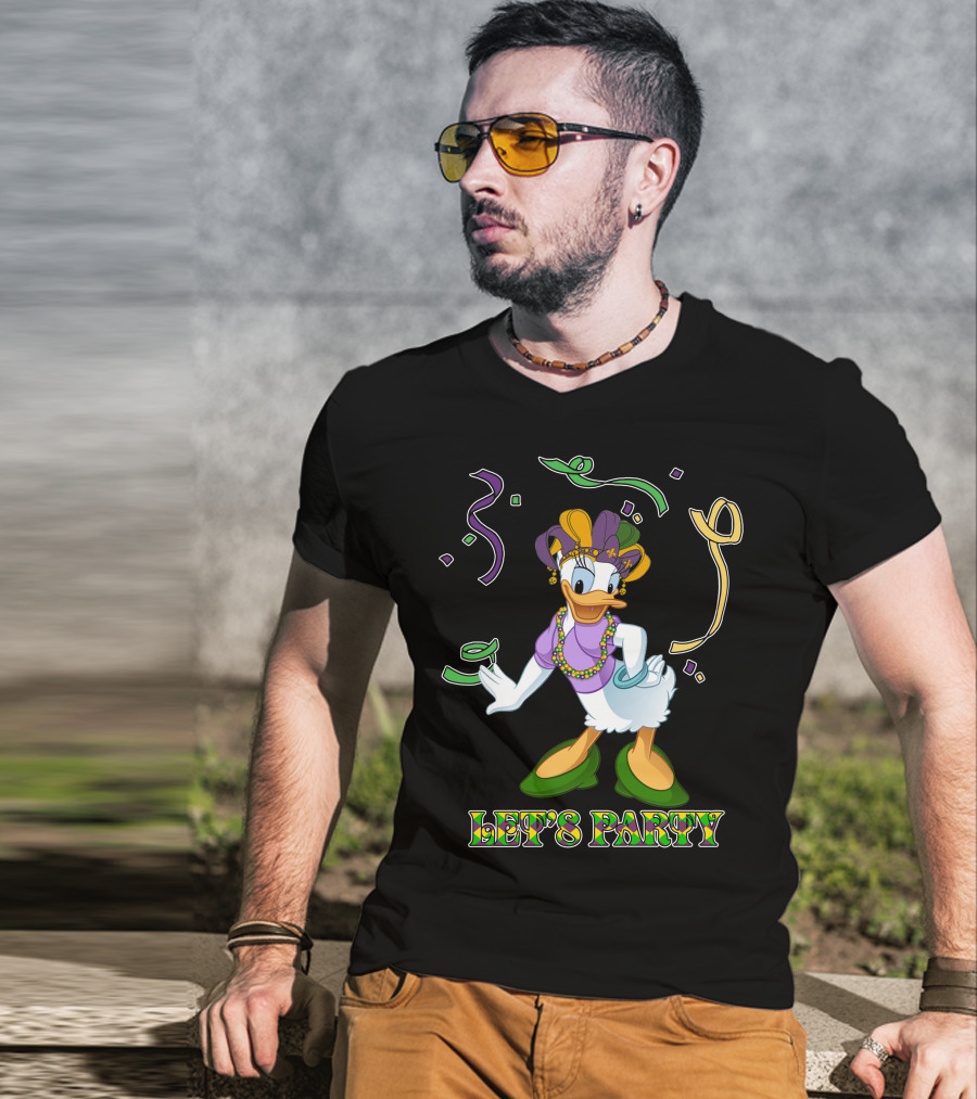 Daisy Duck Mardi Gras Celebration Let's Party T-Shirt