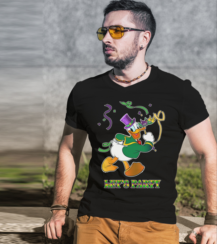 Donald Let's Party Mardi Gras Celebration T-Shirt