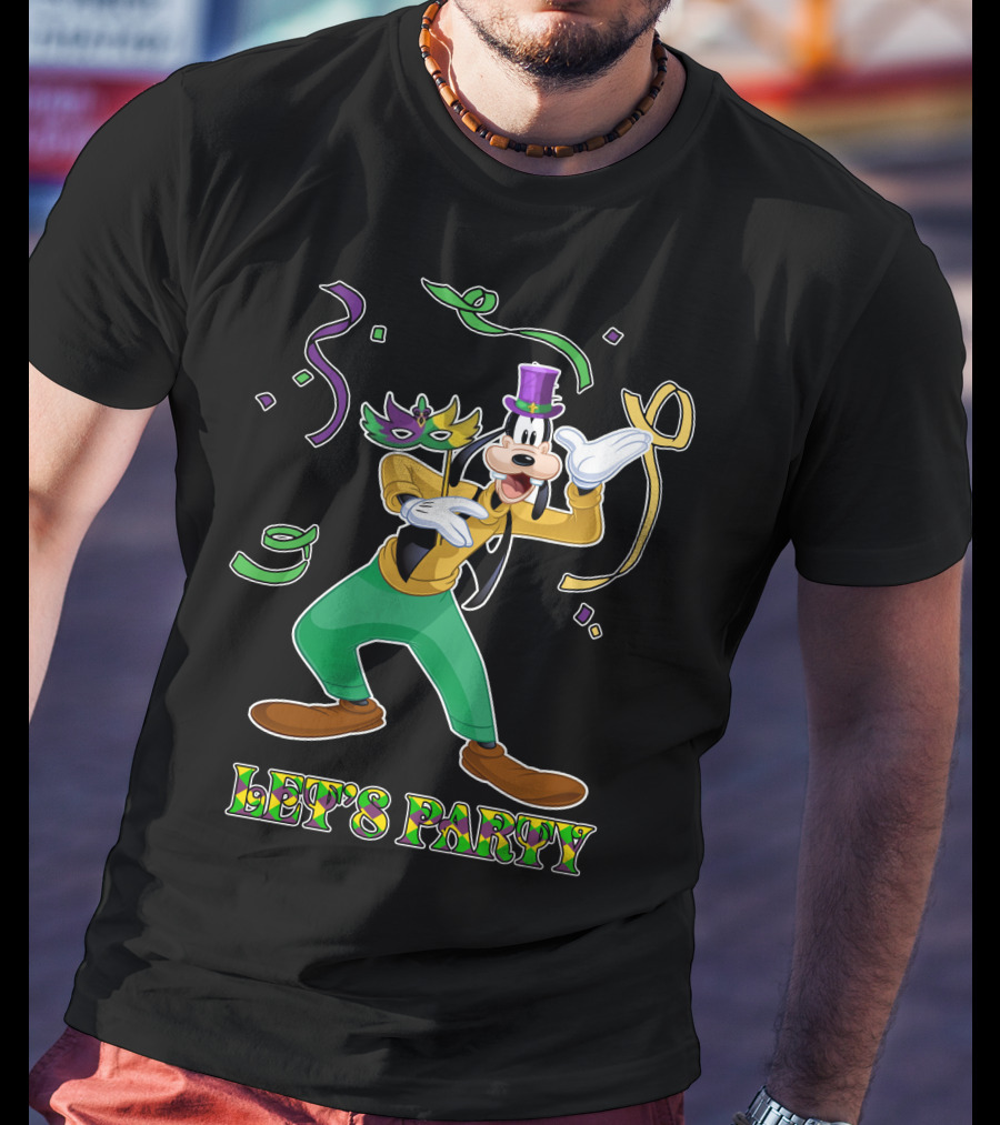 Goofy Let's Party Mardi Gras Celebration T-Shirt