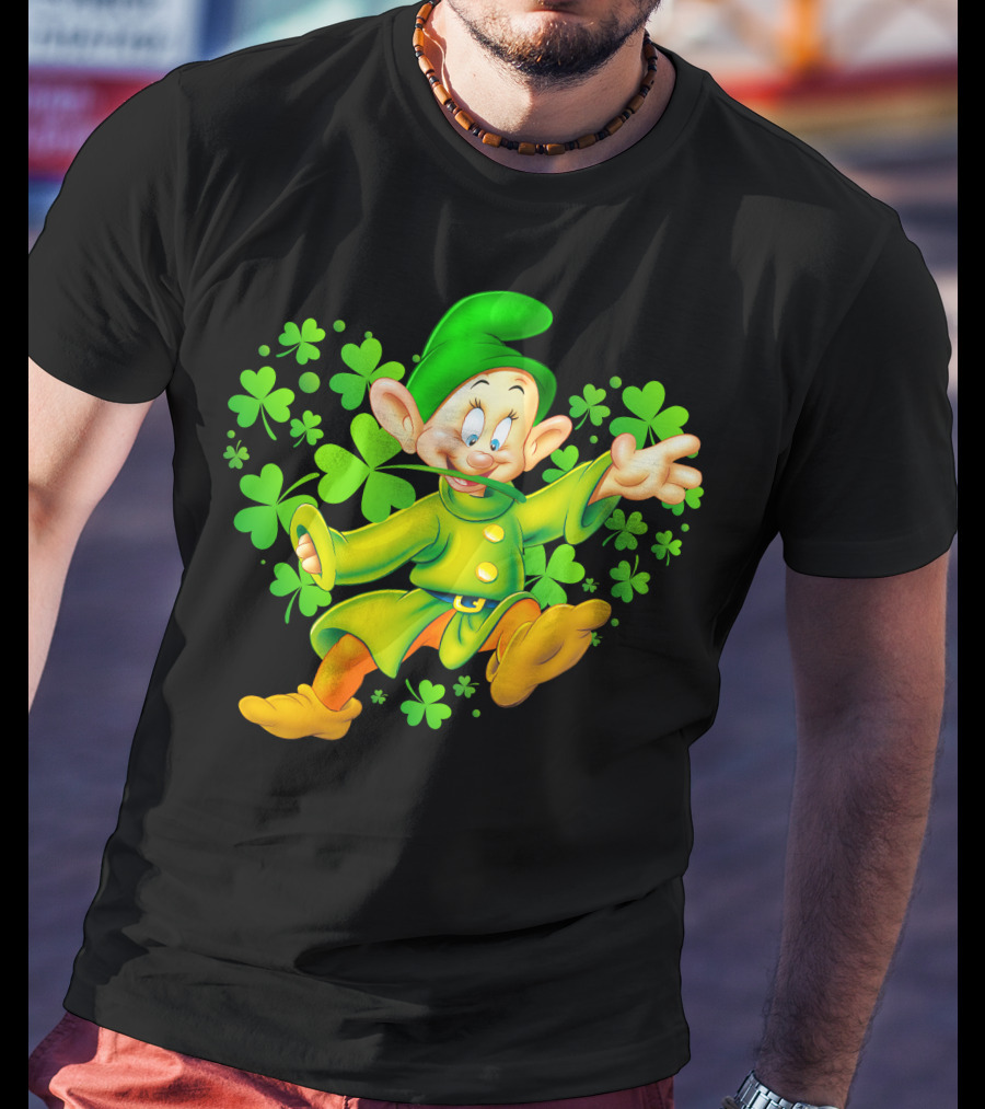 Dopey Green Clover Dance With Shamrocks T-Shirt