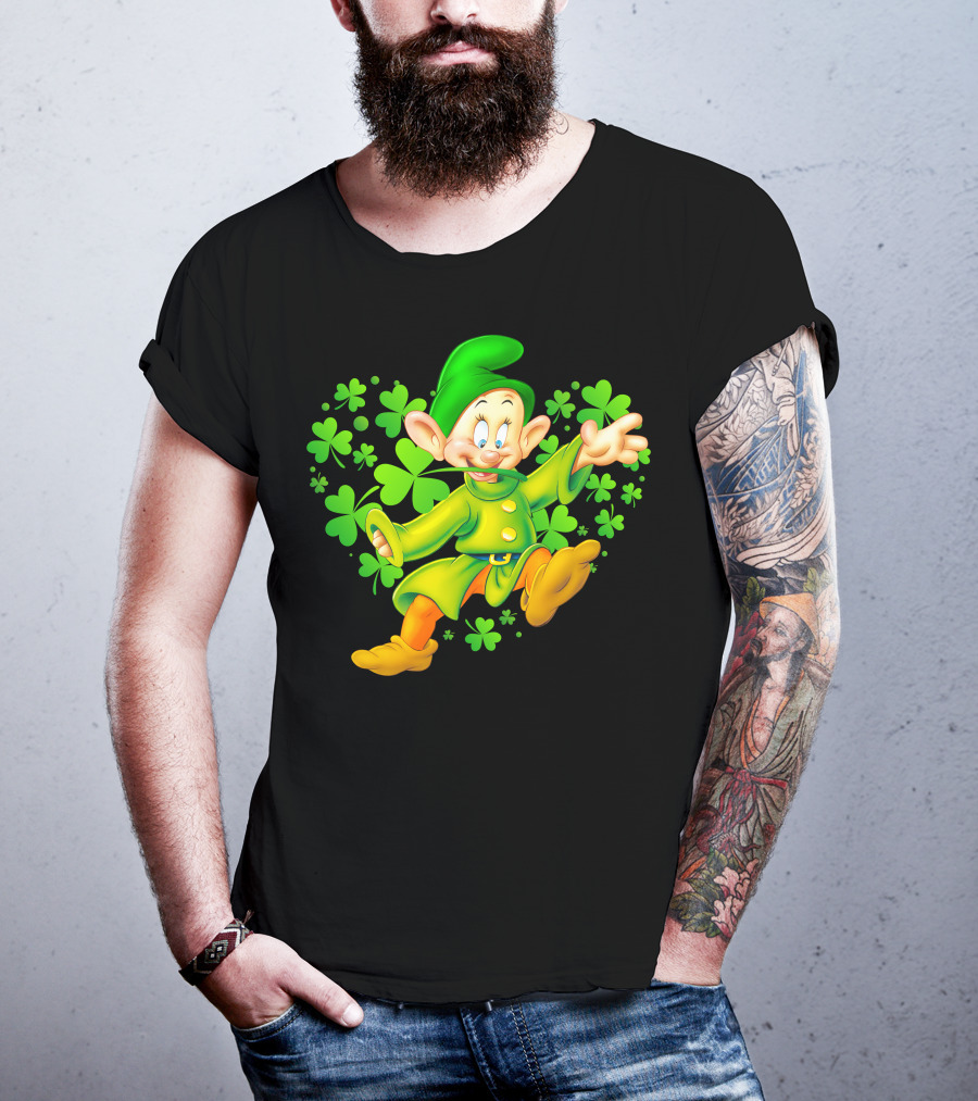 Dopey Green Clover Dance With Shamrocks T-Shirt