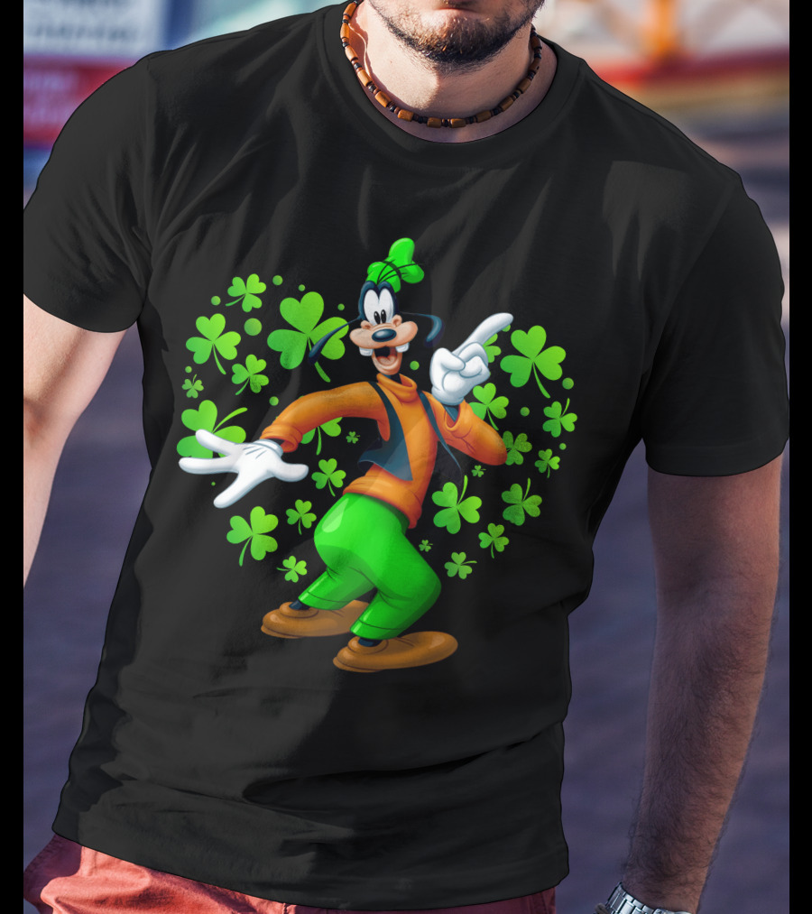 Goofy St. Patrick's Day Shamrock Celebration T-Shirt