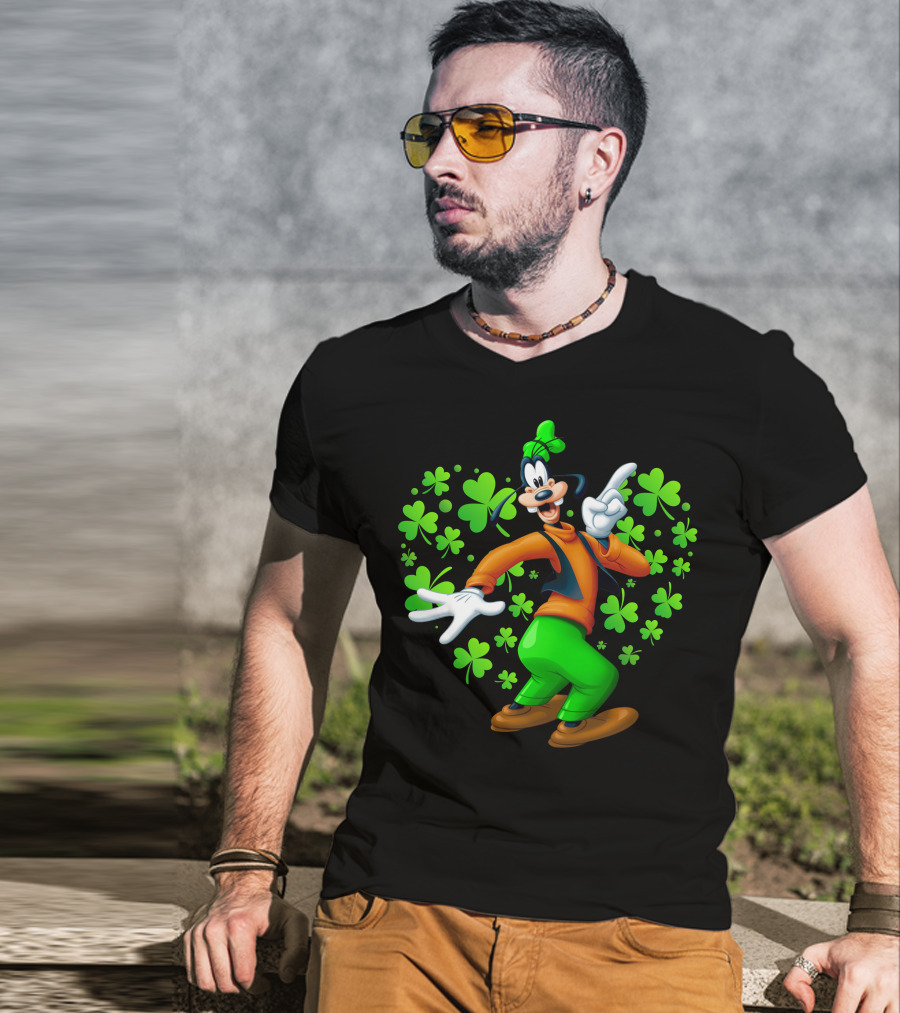 Goofy St. Patrick's Day Shamrock Celebration T-Shirt