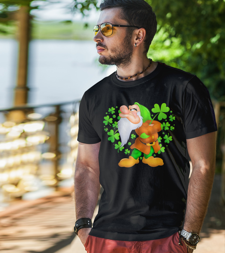 Grumpy Dwarf With Shamrock T-Shirt