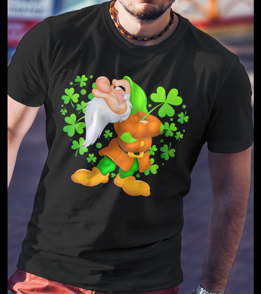 Grumpy Dwarf With Shamrock T-Shirt