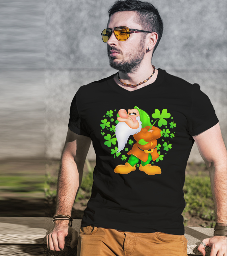 Grumpy Dwarf With Shamrock T-Shirt
