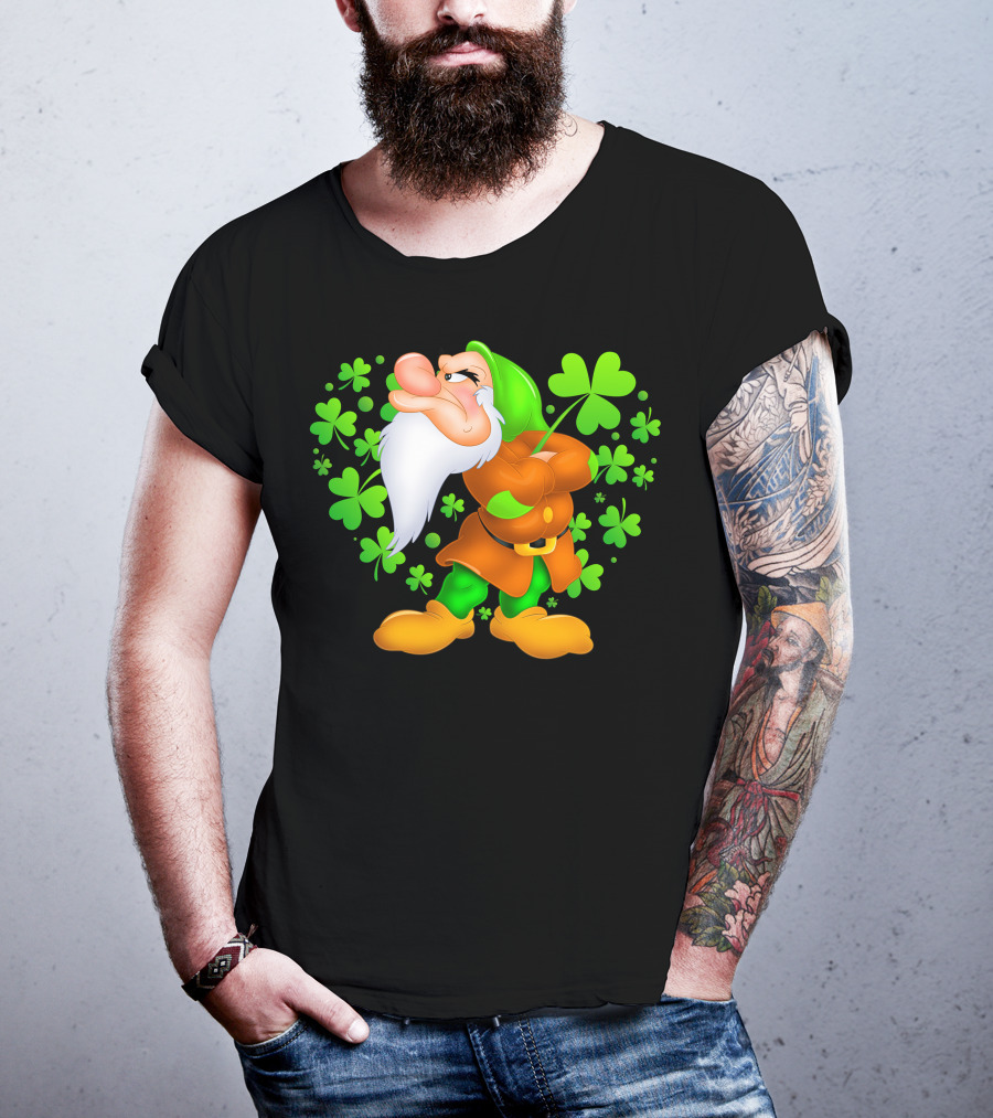 Grumpy Dwarf With Shamrock T-Shirt