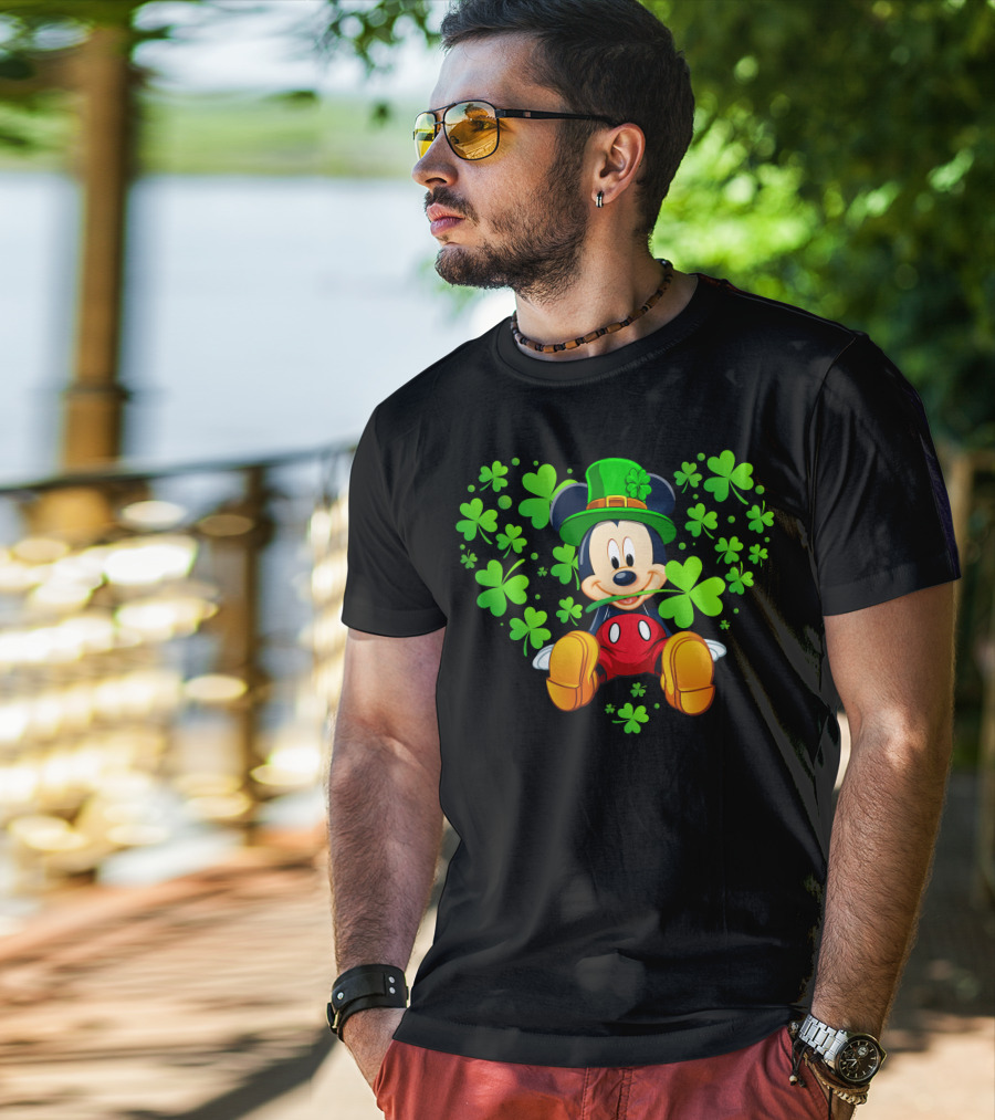 Mickey Mouse St. Patrick's Day Shamrock Hat T-Shirt