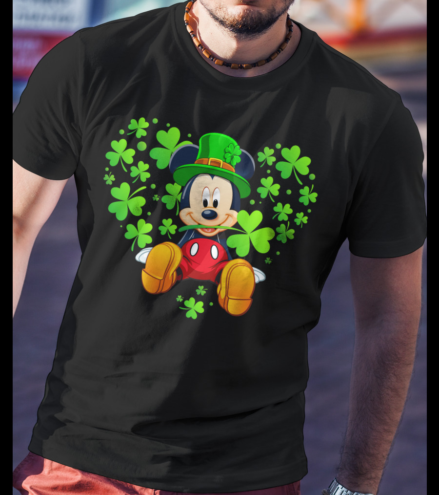 Mickey Mouse St. Patrick's Day Shamrock Hat T-Shirt