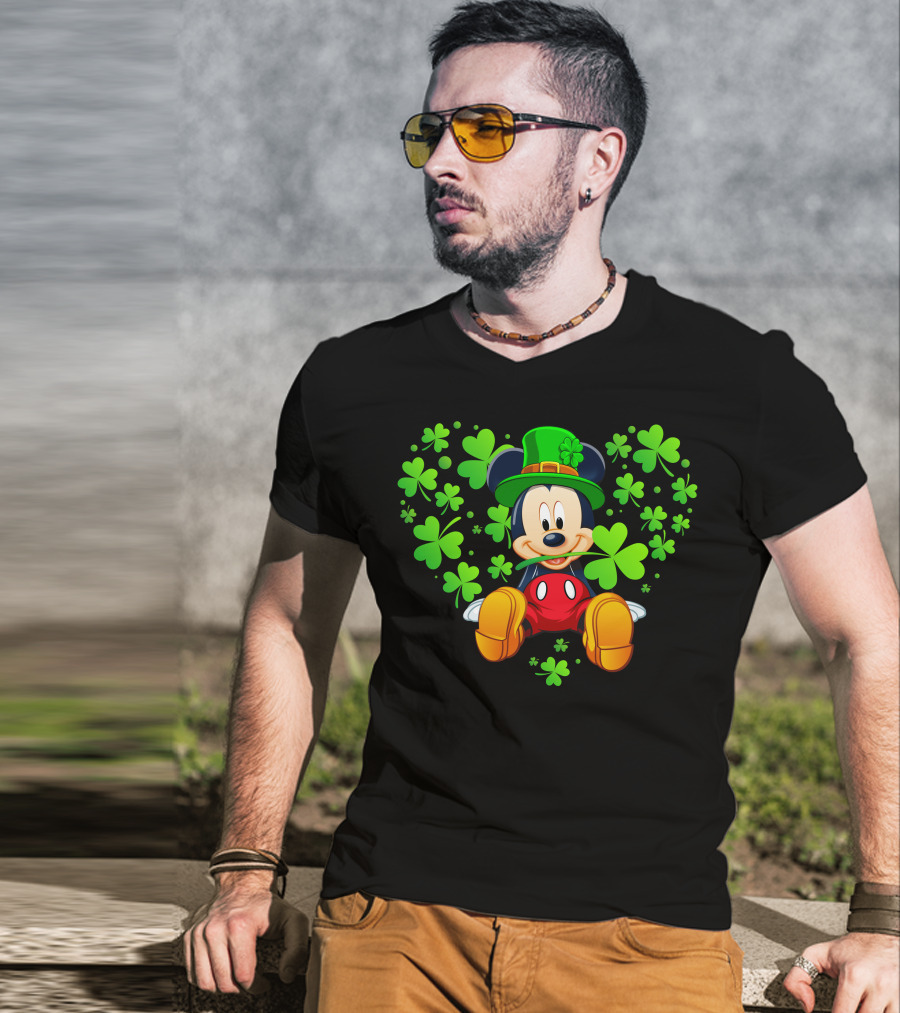 Mickey Mouse St. Patrick's Day Shamrock Hat T-Shirt