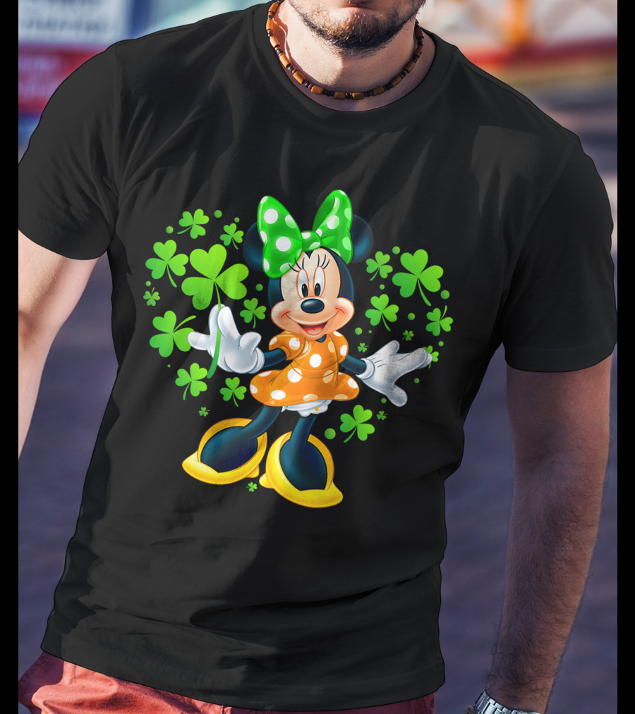 Minnie Mouse Green Clover Polka Dots T-Shirt