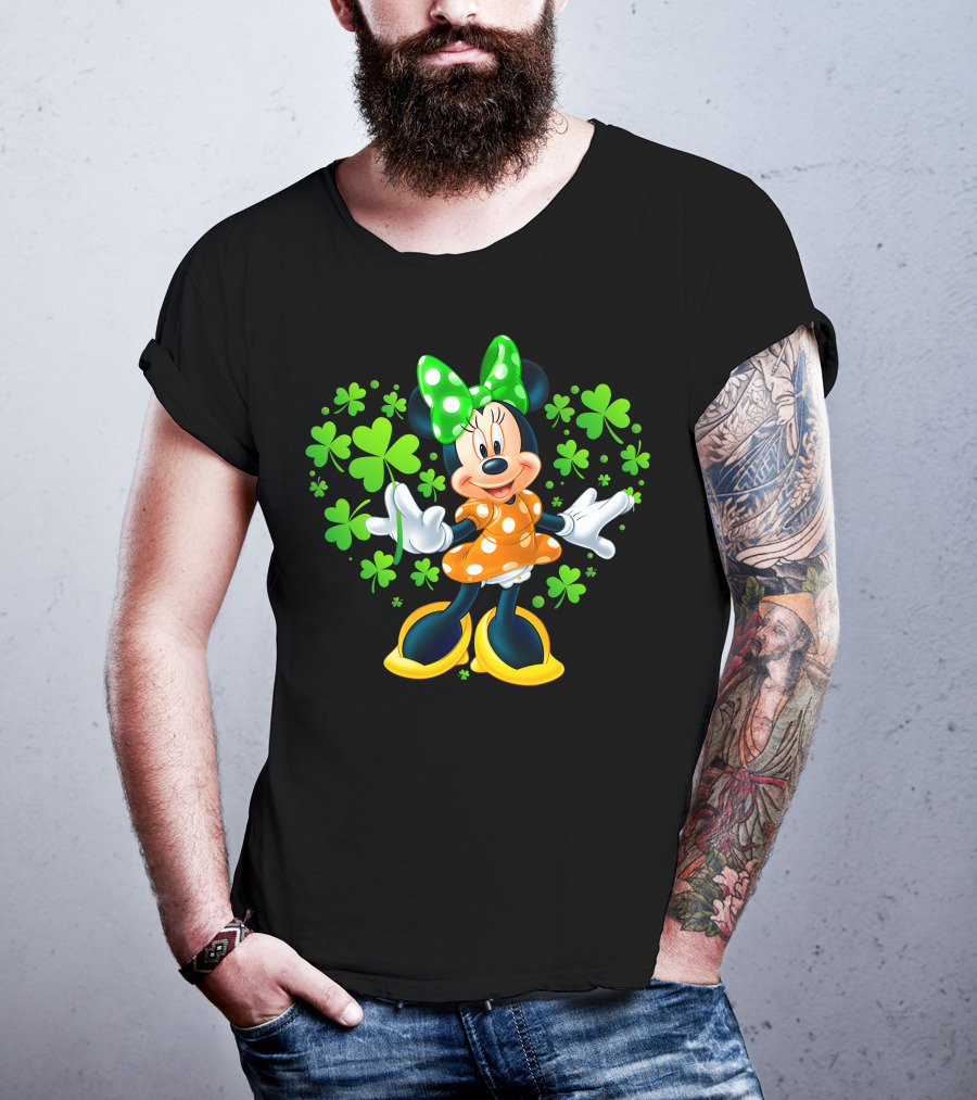 Minnie Mouse Green Clover Polka Dots T-Shirt