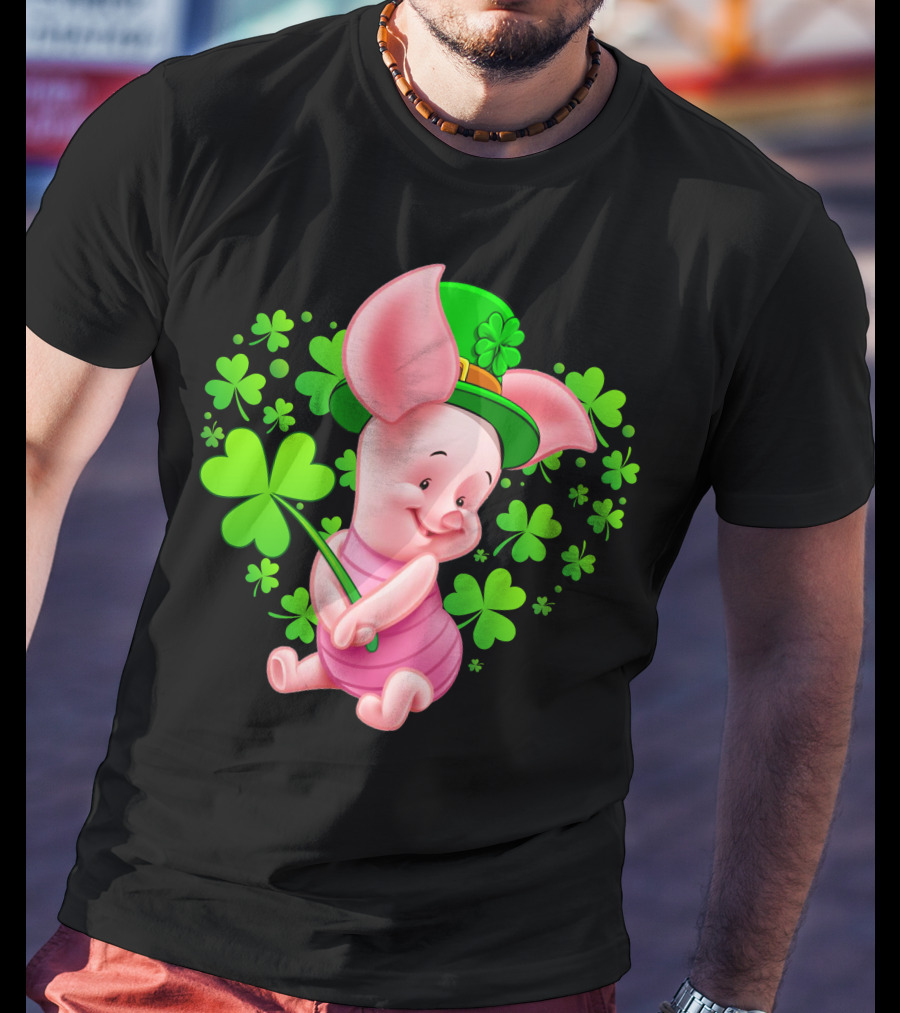 Piglet St. Patrick's Day Clover Celebration T-Shirt