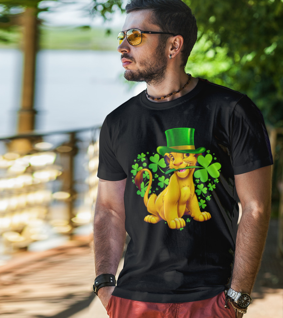 Simba Green Hat Shamrock Heart T-Shirt
