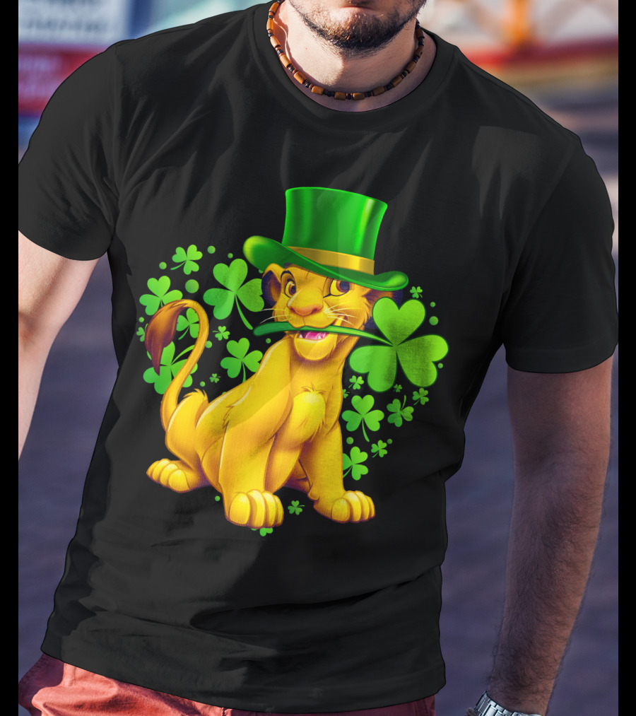 Simba Green Hat Shamrock Heart T-Shirt