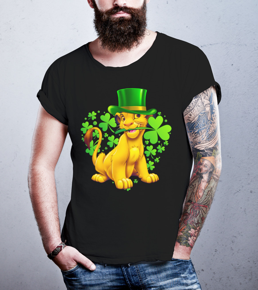 Simba Green Hat Shamrock Heart T-Shirt