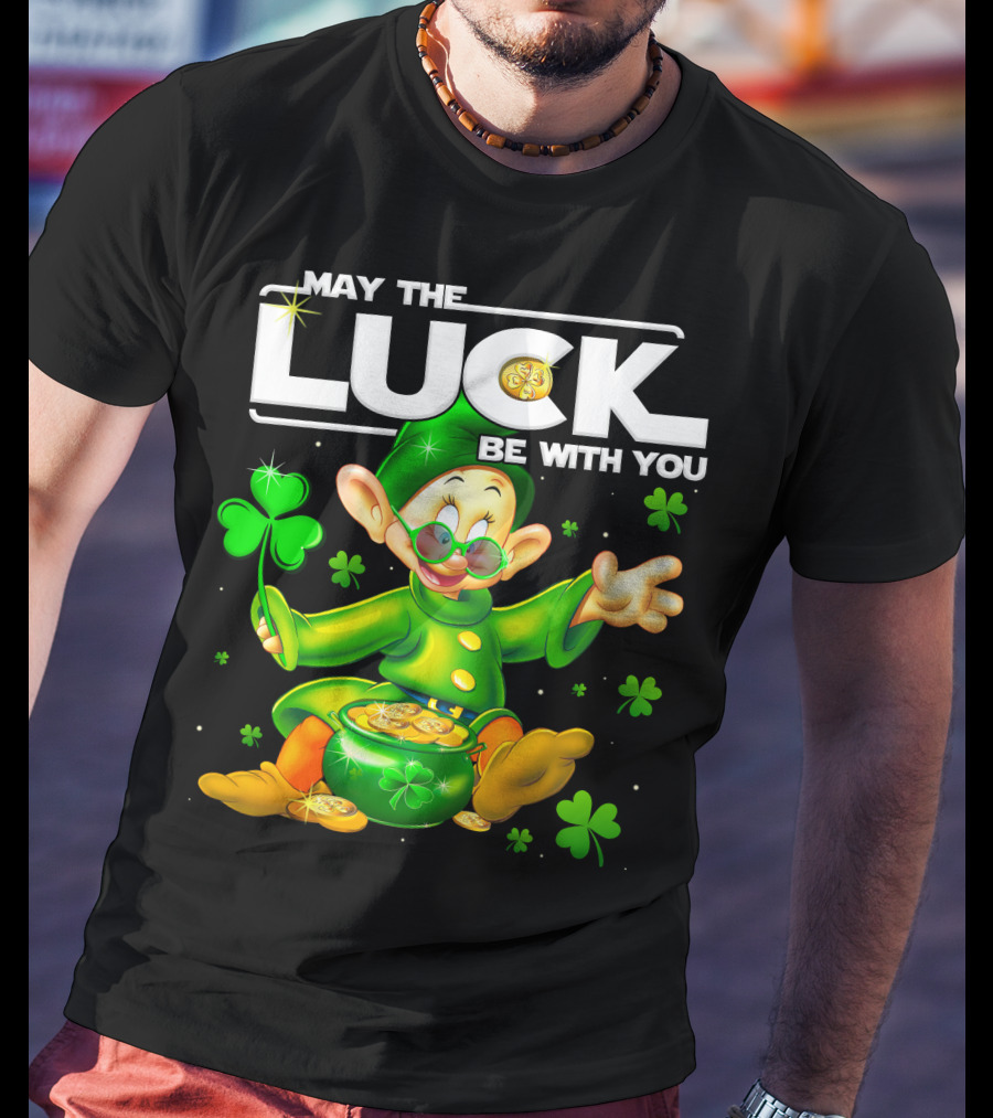 May The Luck Be With You Dopey Coins Shamrock Pot T-Shirt