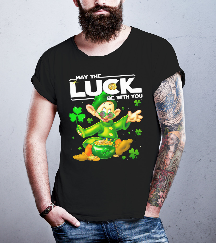 May The Luck Be With You Dopey Coins Shamrock Pot T-Shirt