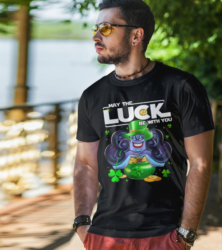 May The Luck Be With You Ursula Clovers And Gold Coins T-Shirt