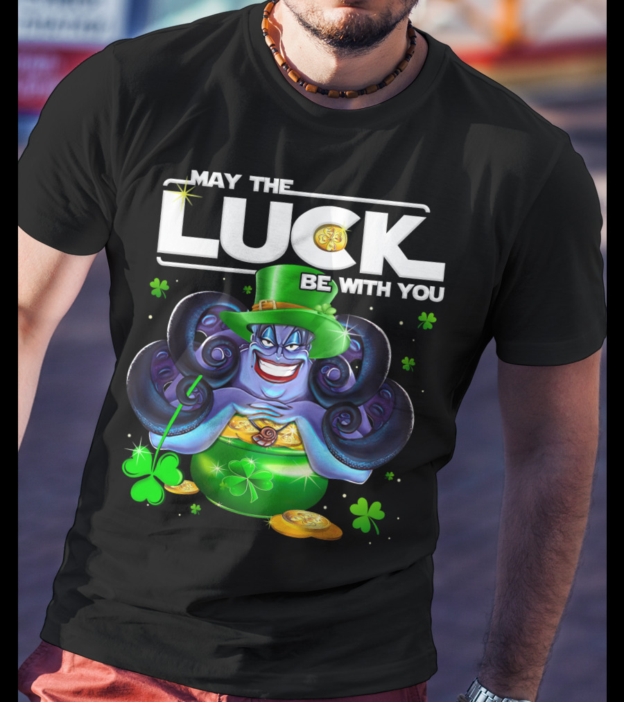 May The Luck Be With You Ursula Clovers And Gold Coins T-Shirt
