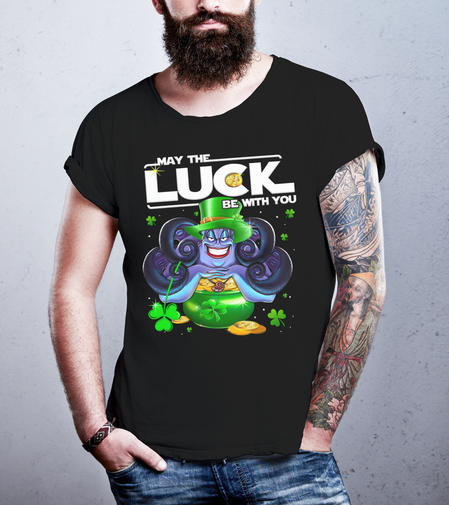 May The Luck Be With You Ursula Clovers And Gold Coins T-Shirt