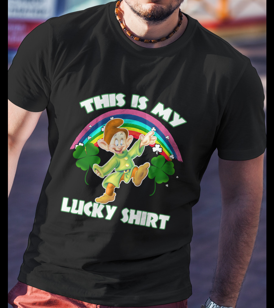 This Is My Lucky Shirt Dopey Rainbow Shamrock T-Shirt
