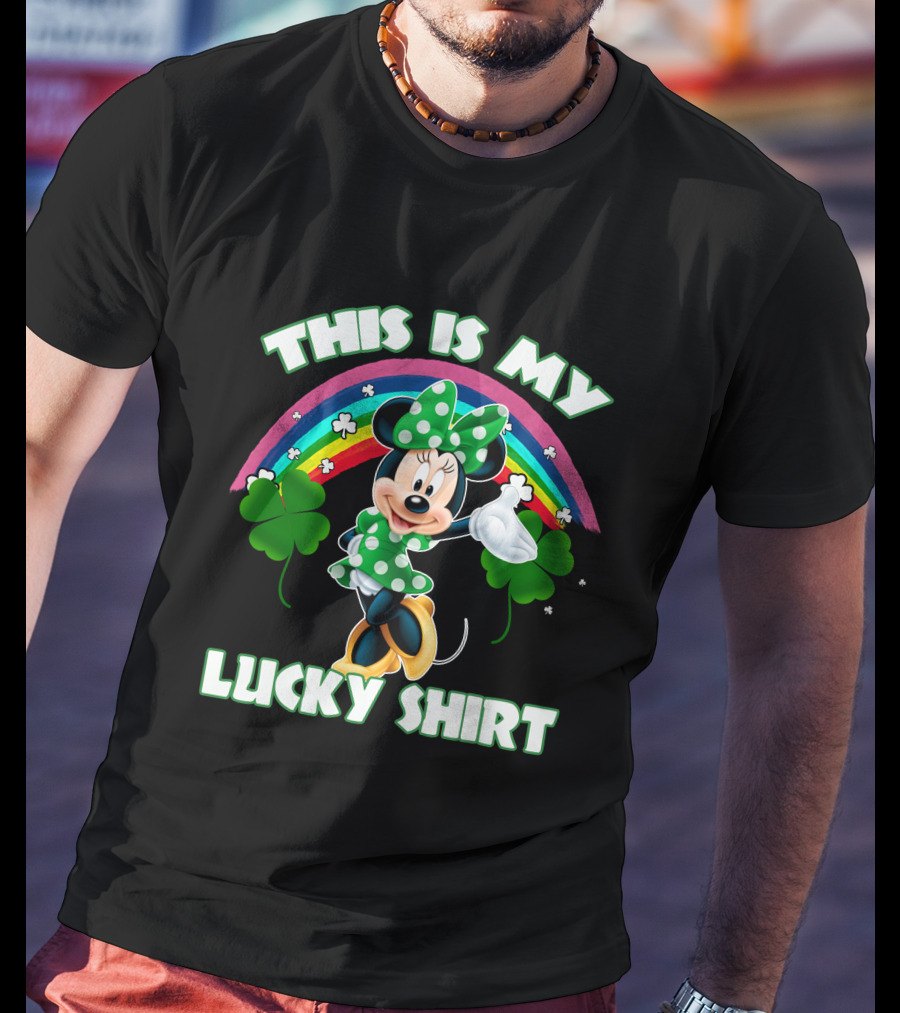 This Is My Lucky Shirt Minnie Rainbow Shamrock T-Shirt