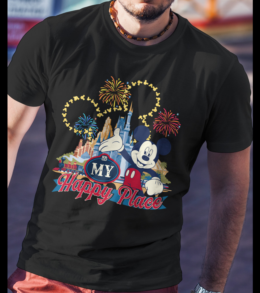 My Happy Place Mickey Magic Fireworks Castle T-Shirt