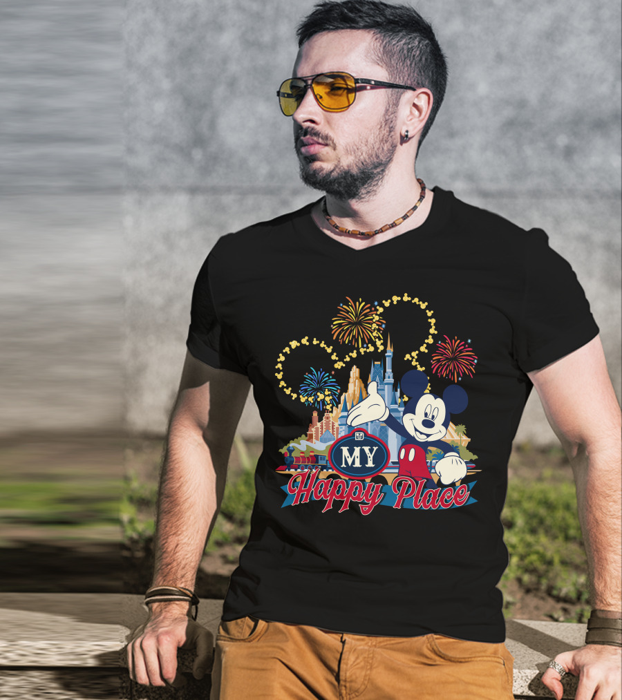 My Happy Place Mickey Magic Fireworks Castle T-Shirt