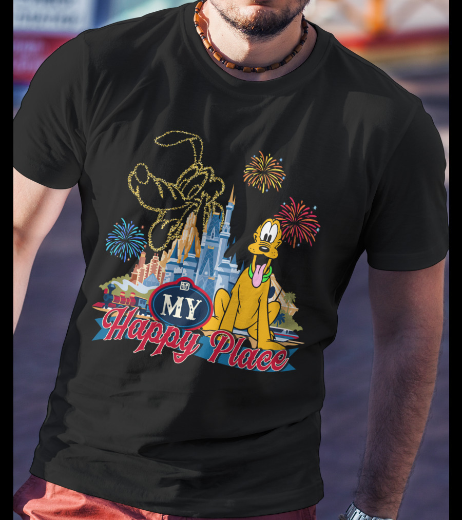 My Happy Place Fireworks Castle Pluto T-Shirt